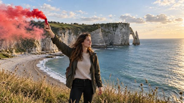 Capturez vos souvenirs avec un fumigène rouge éclatant