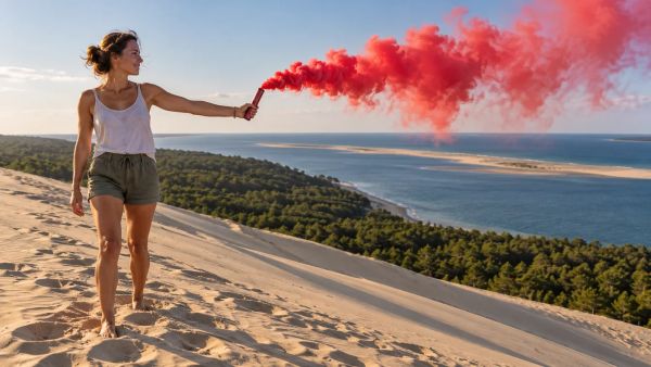Capturez vos souvenirs avec un fumigène rouge éclatant